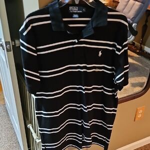 Polo by Ralph Lauren Black and White Striped Polo Shirt